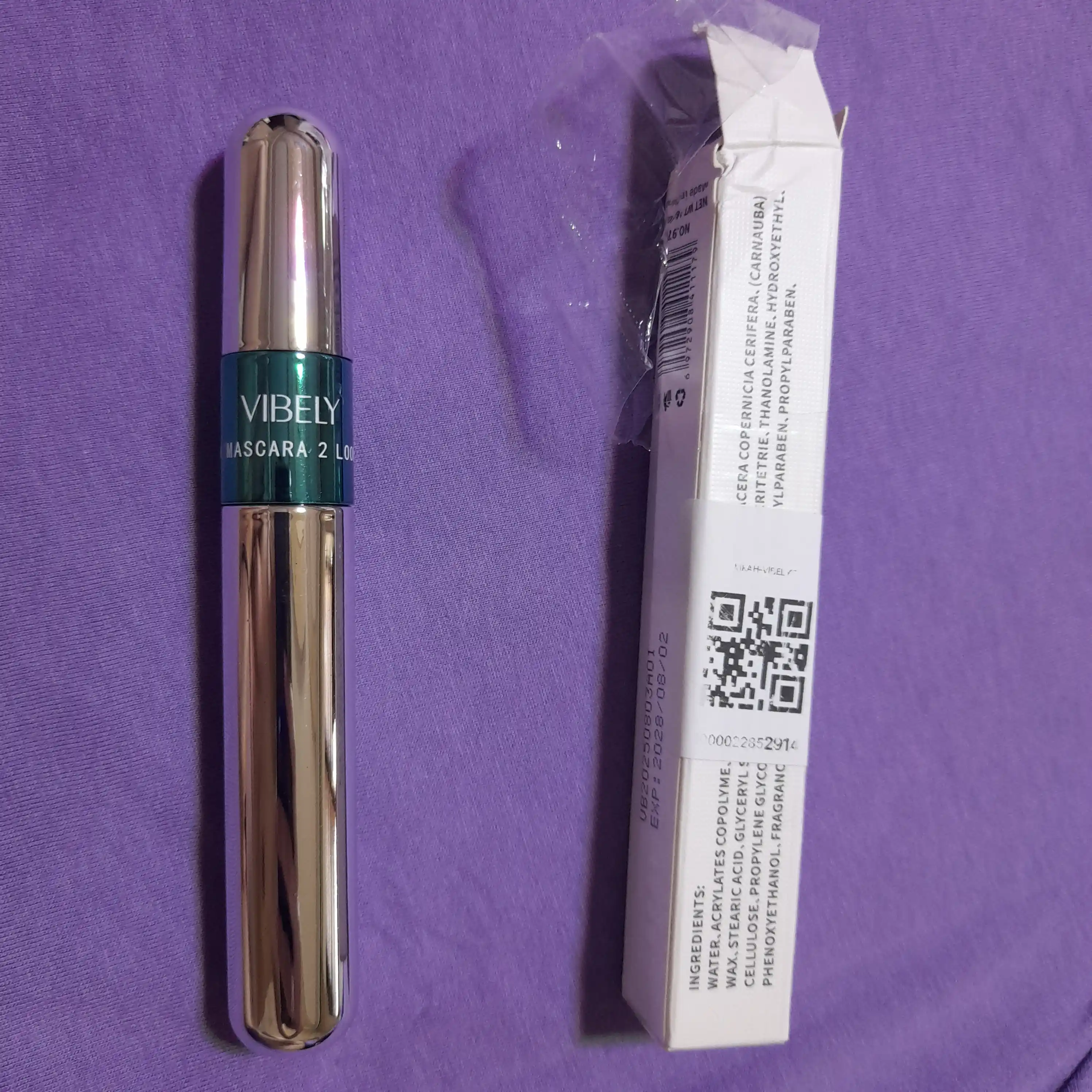 Innovatsion cho'zuvchi tush Vibely Silver Tube Mascara 4D, sifatli
