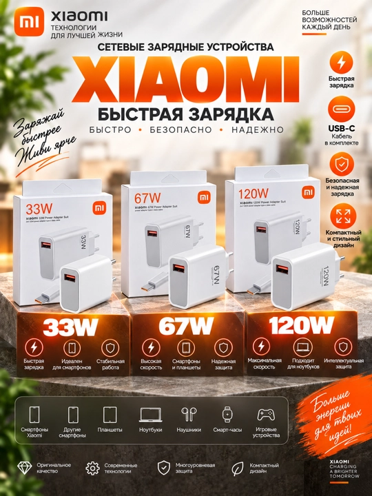 Redmi 33W zaryadlash qurilmasi, tezkor zaryadlash uchun sifatli adapter va kabel - 