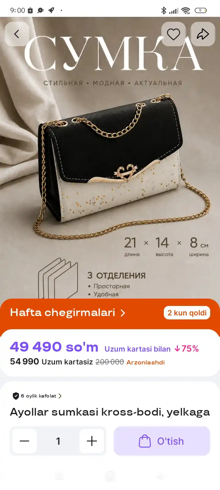 Ayollar sumkasi kross-bodi, yelkaga taqiladigan kundalik mini sumka, zanjirli va klapanli