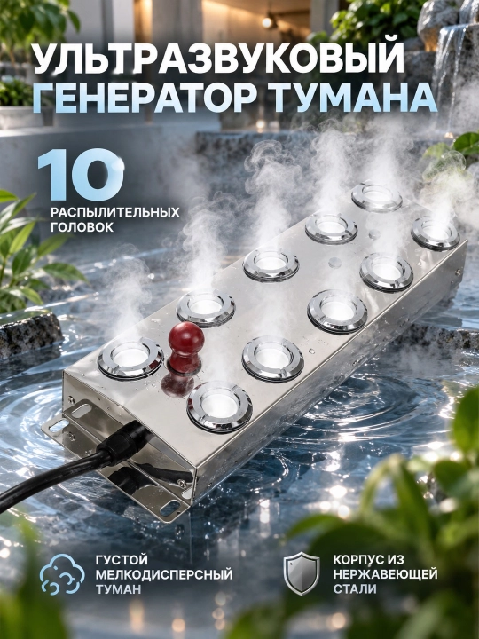 Ультразвуковой туманогенератор CEED4U, 10 головок - 