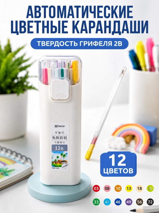 Автоматические цветные карандаши 12-18 цветов