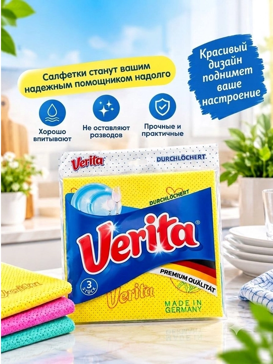 Viskozali universal salfetka-lattalar, Verita 3dona