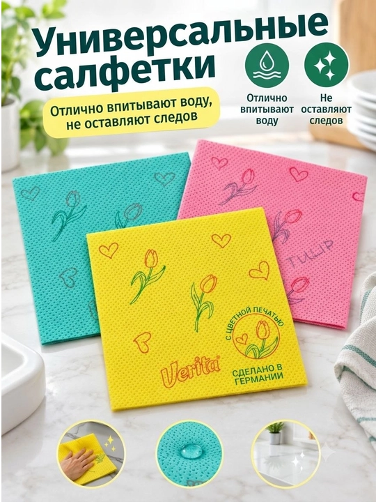 Viskozali universal salfetka-lattalar, Verita 3dona