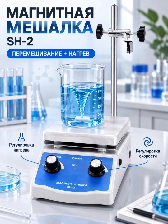 Магнитная мешалка с подогревом SH-2 - 