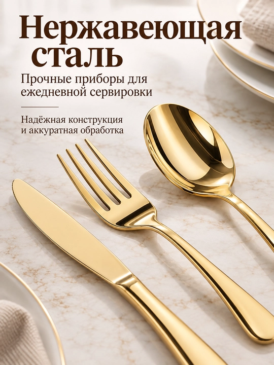 Набор столовых приборов в форме яйца, 24 предмета на 6 персон