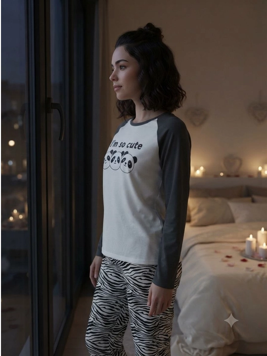 2/1 Ayollar pijamasi 2 talik pijama paxtali pijama futbolka shim uy kiyimi qulay pinyuar