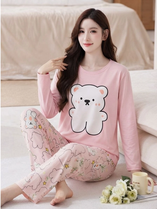 2/1 Ayollar pijamasi 2 talik pijama paxtali pijama futbolka shim uy kiyimi qulay pinyuar