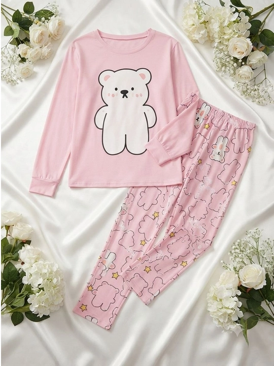 2/1 Ayollar pijamasi 2 talik pijama paxtali pijama futbolka shim uy kiyimi qulay pinyuar