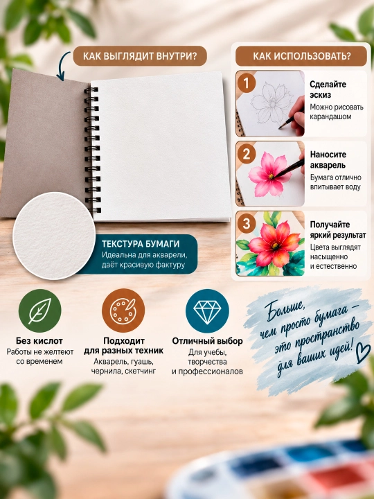 Альбом для акварели MOTARRO Watercolour Pad формата A5