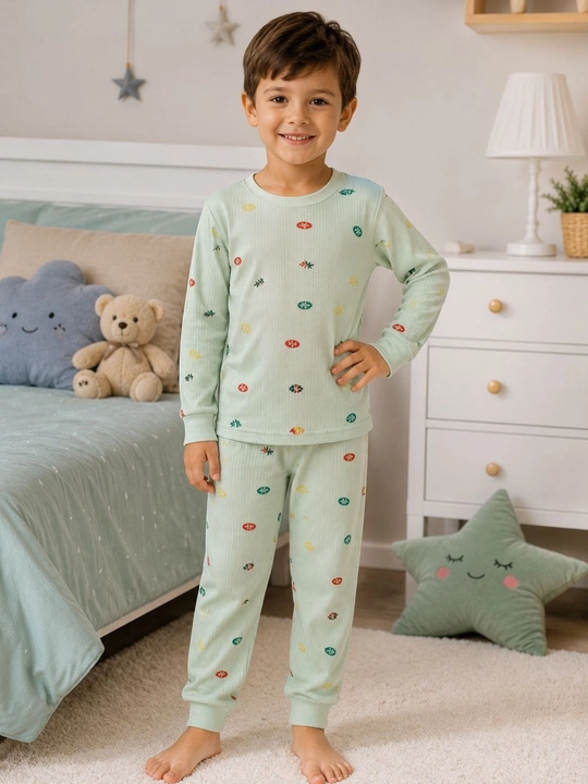 Kuz-Qish-Bahor o‘g‘il bolalar uchun paxtadan tikilgan pijama to‘plami - 