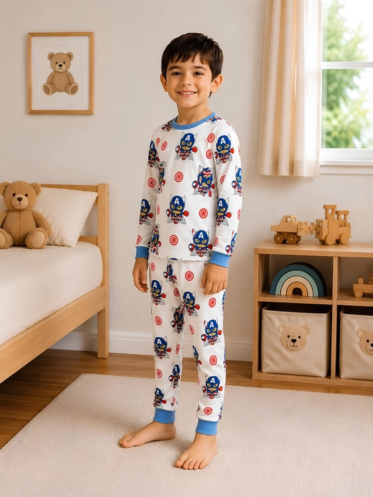 Kuz-Qish-Bahor o‘g‘il bolalar uchun paxtadan tikilgan pijama to‘plami - 