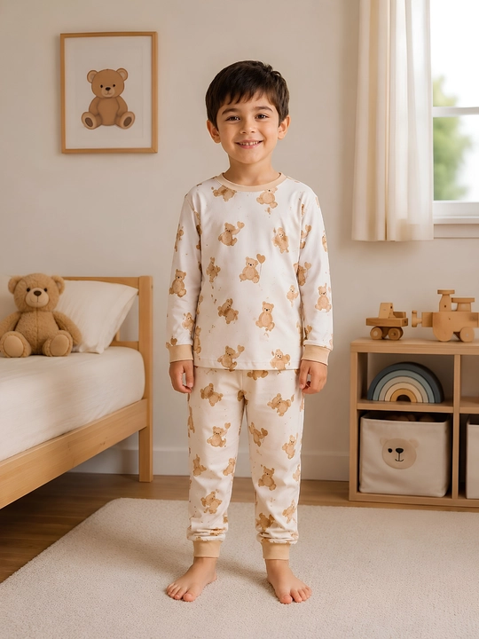 Kuz-Qish-Bahor o‘g‘il bolalar uchun paxtadan tikilgan pijama to‘plami - 