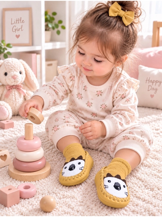 Детские носки для младенцев, нескользящие пинетки 1-2 лет
