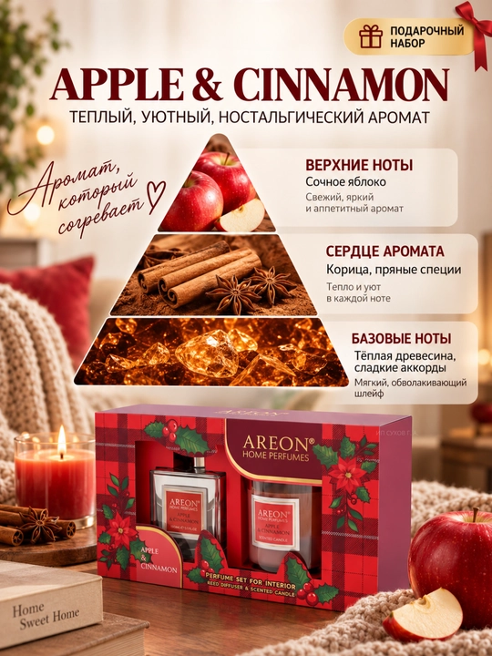 AREON sovg‘a to‘plami: aromatizator, xushbo‘y sham, sovg‘a, xushbo‘ylantirgich