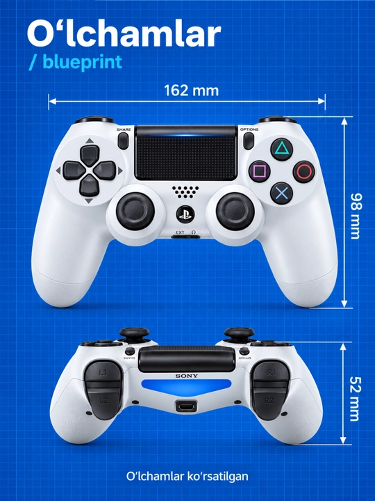PS4, PS TV va PS Now uchun Sony DualShock 4 simsiz geympad