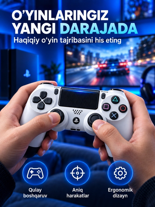 PS4, PS TV va PS Now uchun Sony DualShock 4 simsiz geympad - 
