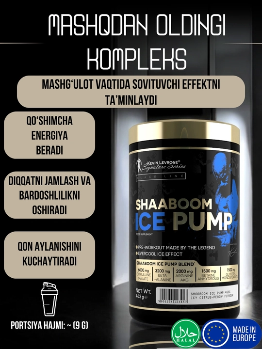 Предтренировочный комплекс Kevin Levrone Shaaboom Ice Pump, 463 г - 