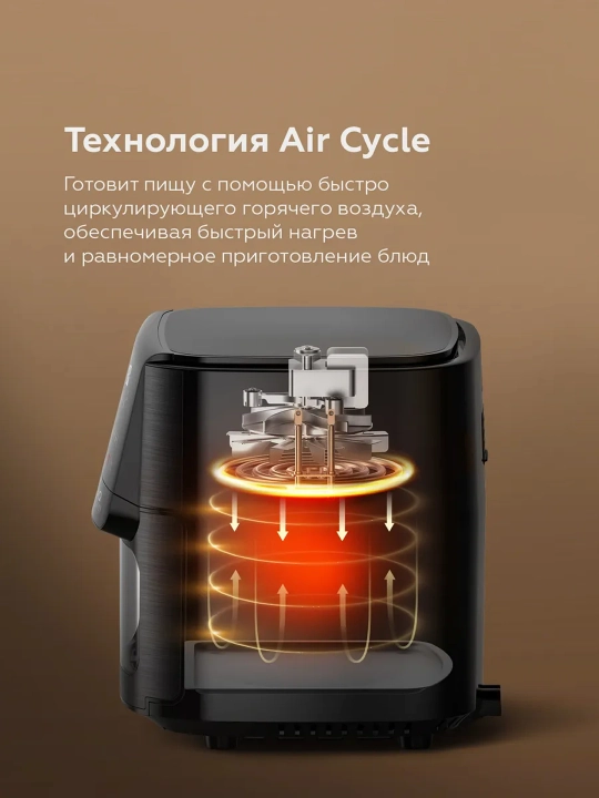 Аэрогриль мультипечь BQ AFU5011ZS 5л,AFU9011ZS 9л Duo Heat,технология Air Cycle,8 программ