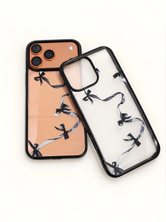 Чехол для iPhone женский прозрачный с принтом, защитой камеры