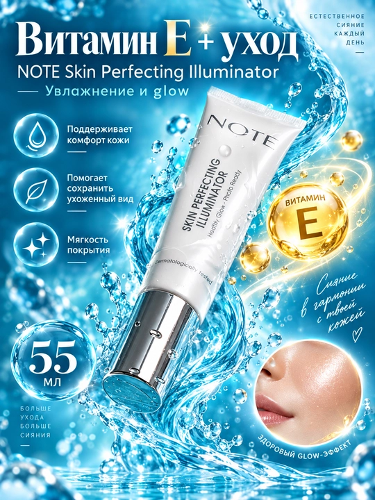 NOTE Skin Perfecting Illuminator праймер-иллюминатор, увлажнение и сияние, 55 мл