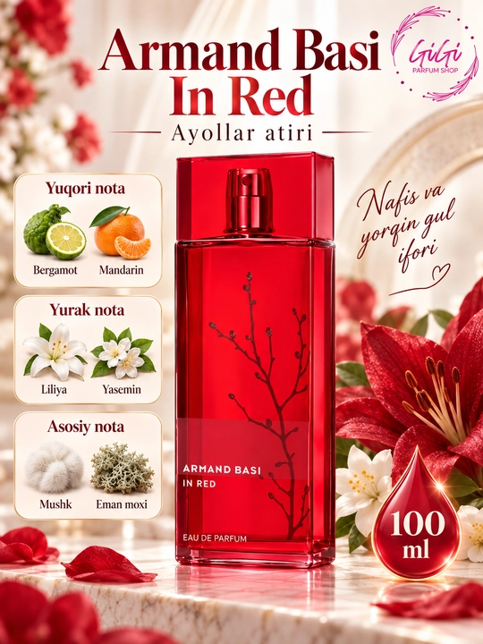 Parfyumlangan suv Armand Basi In Red, 100 ml - 