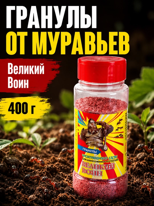 Великий Воин гранулы от муравьев инсектицидное средство 400 г - 
