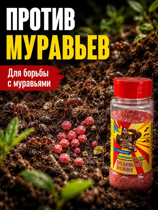 Великий Воин гранулы от муравьев инсектицидное средство 400 г
