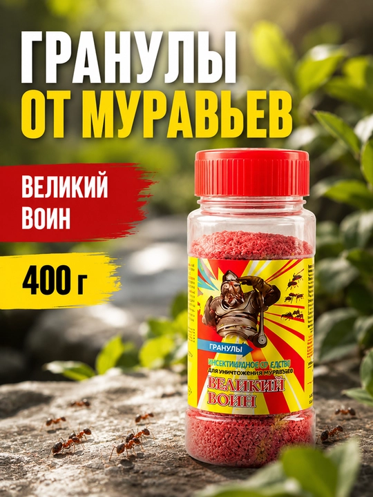 Великий Воин гранулы от муравьев инсектицидное средство 400 г