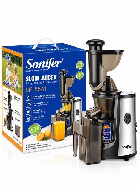 Sok chiqargich Sonifer SF-5541, shnekli, 250 W, 65/75 mm keng og‘iz, 1 L idish