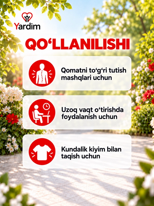 Kattalar uchun tekis qomat uchun yelka kamari, Y-10003 modeli