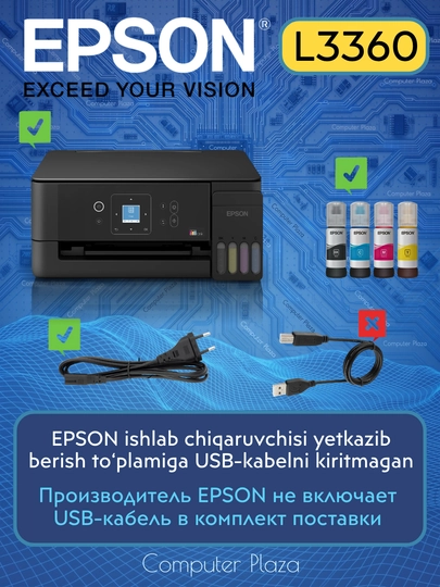 Epson L3360 Wi-Fi rangli printer skaneri