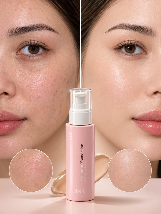 AMA Foundation SPF20 — тональный крем для лица, лёгкий тональный крем, увлажняющий