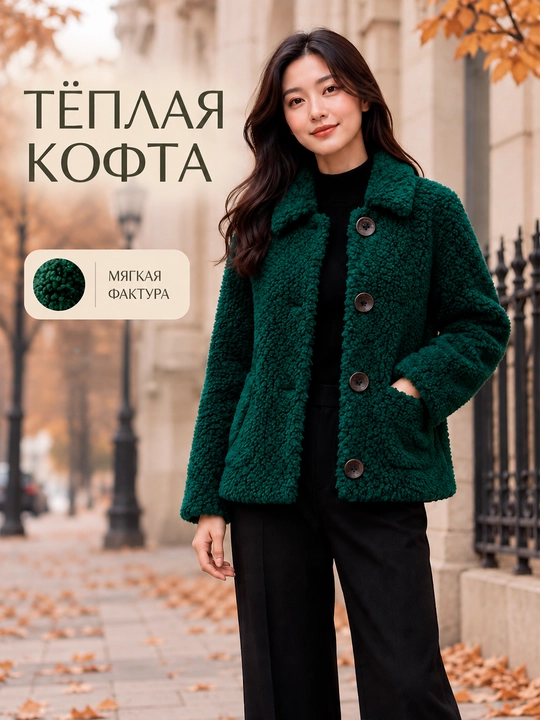 Куртка женская тедди для девушек - 