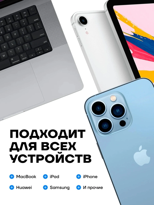 Зарядное устройство для iPhone 20W, быстрая зарядка, Type-C, кабели Lightning и Type-C