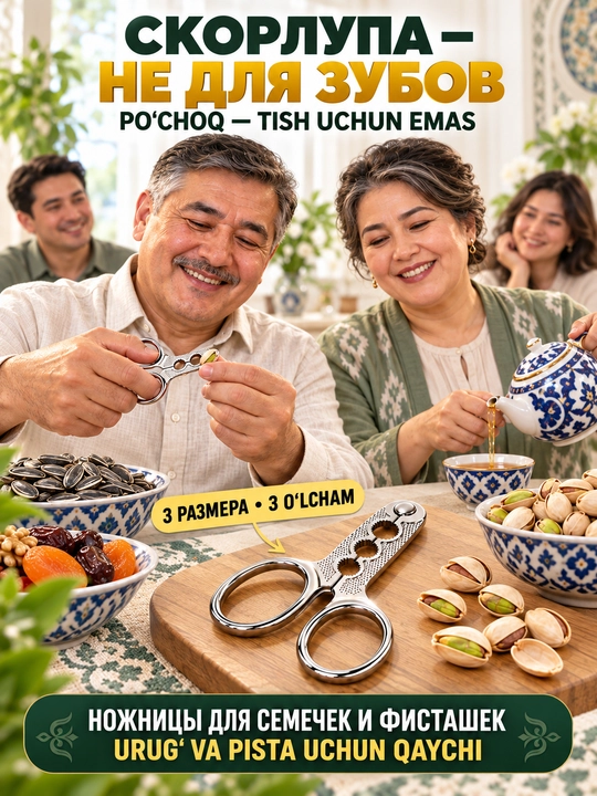 Ножницы для семечек и фисташек, открыватель скорлупы, 3 размера, 9 см - 