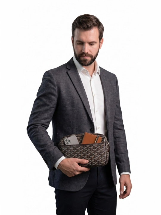 Erkaklar uchun barsetka, GOYARD eko-charmdan, yelkama