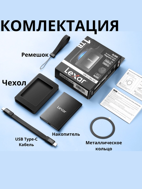 Lexar SL500 Magnetic Внешний Твердотельный Накопитель SSD