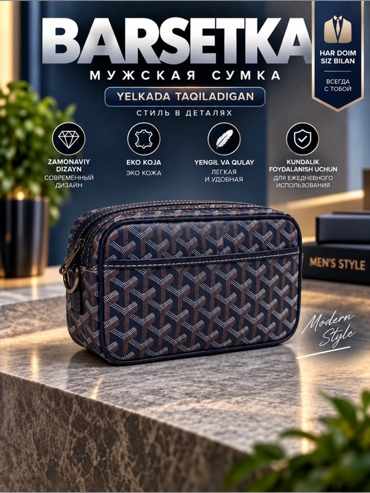 Erkaklar uchun barsetka, GOYARD eko-charmdan, yelkama