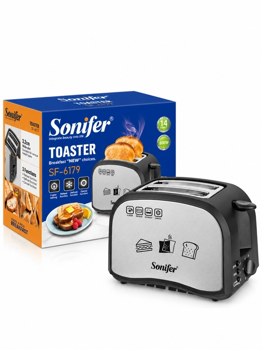 Sonifer SF-6179 elektr non tosteri, 2 bo‘lakli, quvvati 800 Vt