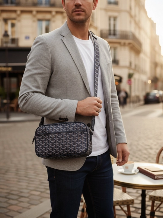 Erkaklar uchun barsetka, GOYARD eko-charmdan, yelkama