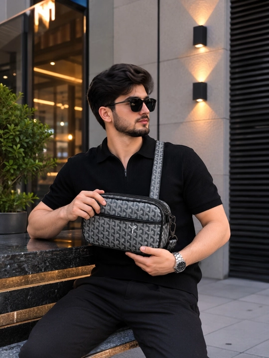 Erkaklar uchun barsetka, GOYARD eko-charmdan, yelkama