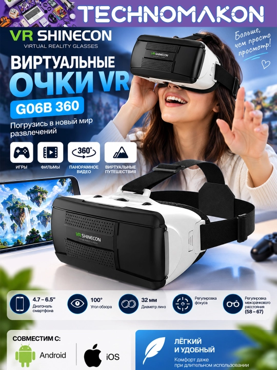 Виртуальные очки VR Shinecon G06B 360 - 