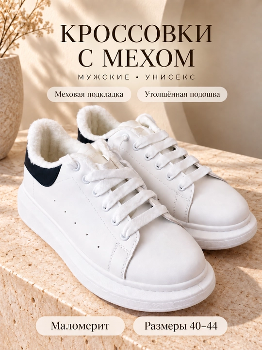 Кроссовки мужские унисекс с мехом - размеры 40-44 - 