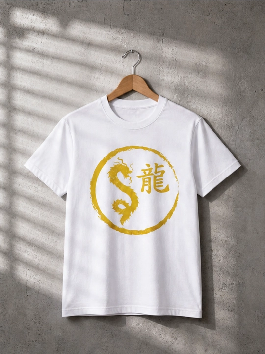 Ayollar uchun Xitoy burji ajdarhosi printli oversayz futbolka, 100% paxta