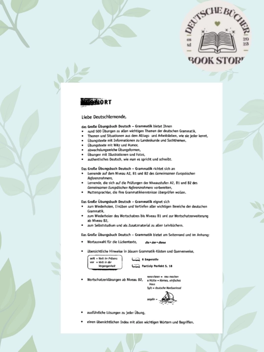 Nemis tili grammatikasi mashqlar kitobi, Hueber A2-B2 (Großes Übungsbuch) (82 Zeichen)