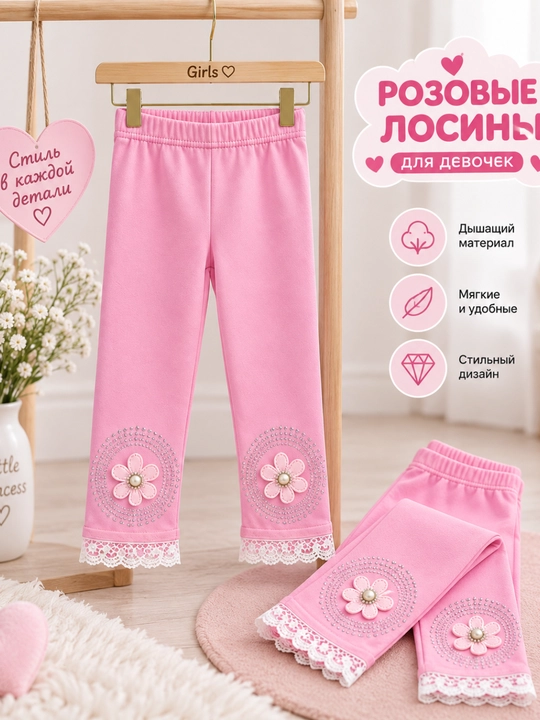 Qizlar uchun losinalar, materiali hb, o'lchami 1 yoshdan 3 yoshgacha, bahor va kuzgi - 