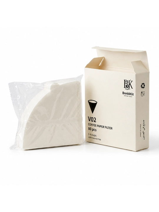 Qahva uchun qog‘oz filtr v60 №2, konus shaklli filtr 80 dona