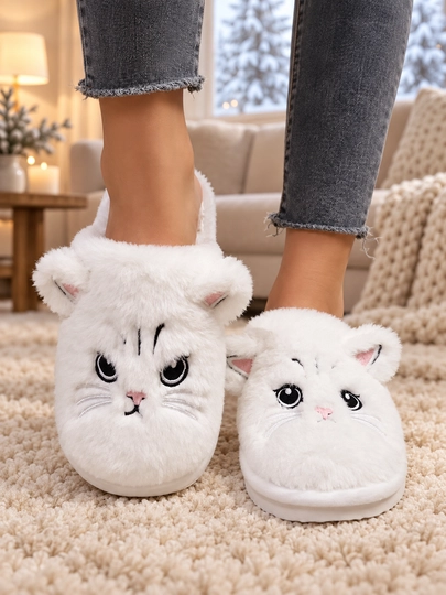 Ayollar uchun uy tapochkalari DIMORE KittyCloud, mushukchali va mo’ynali, 36-37–42-43