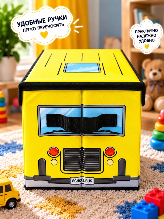 Детский короб для хранения игрушек — School Bus
