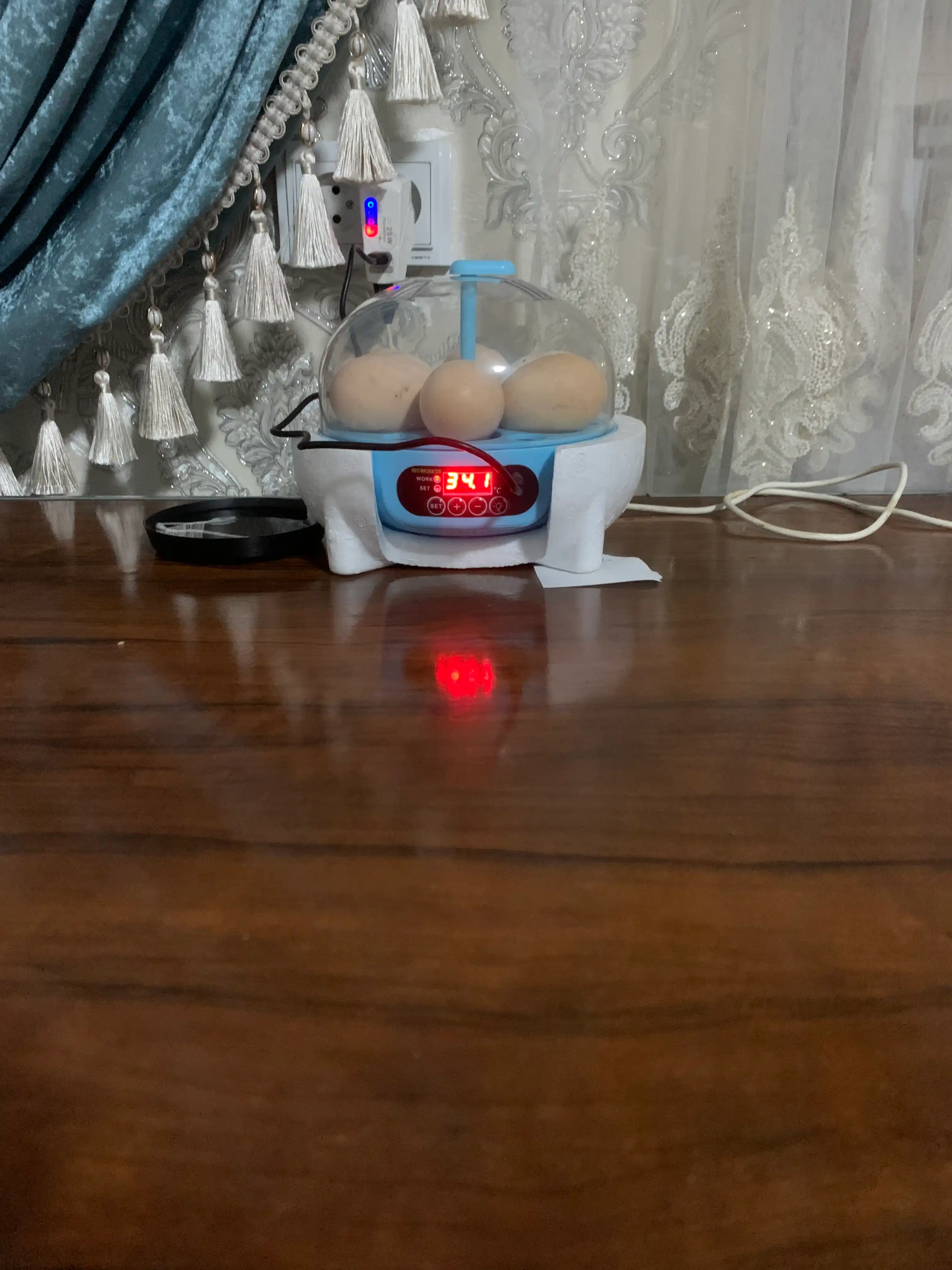 Инкубатор для 6 яиц автоматический , работает от  220В